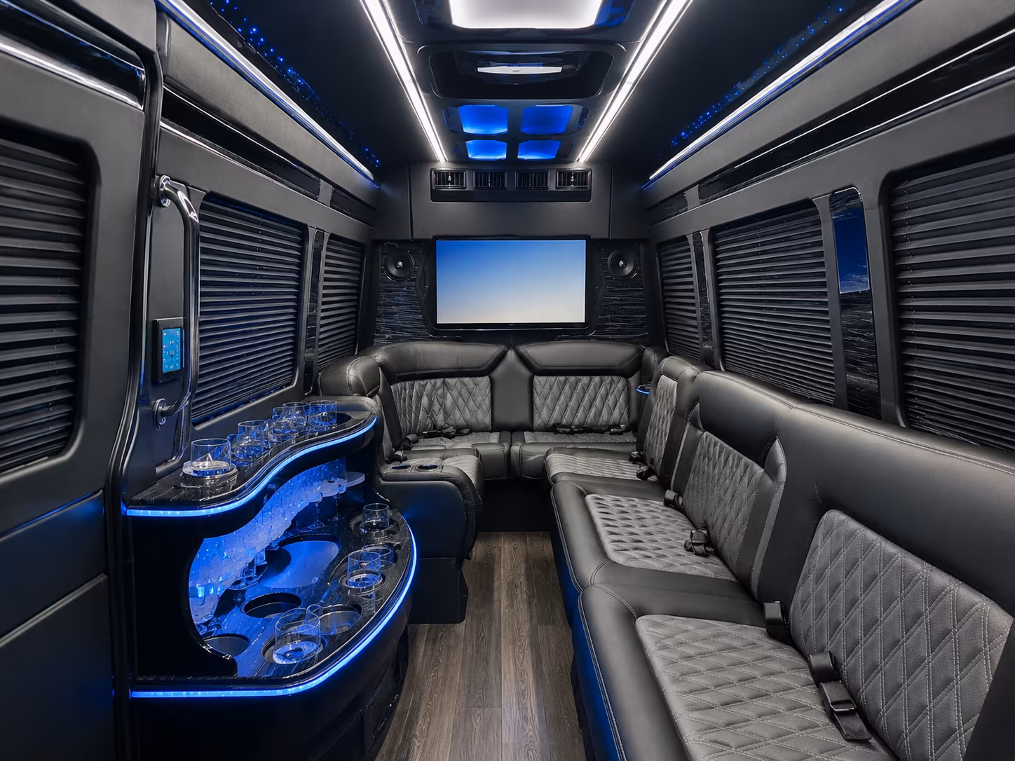prom graduation and school event buses in huntington beach